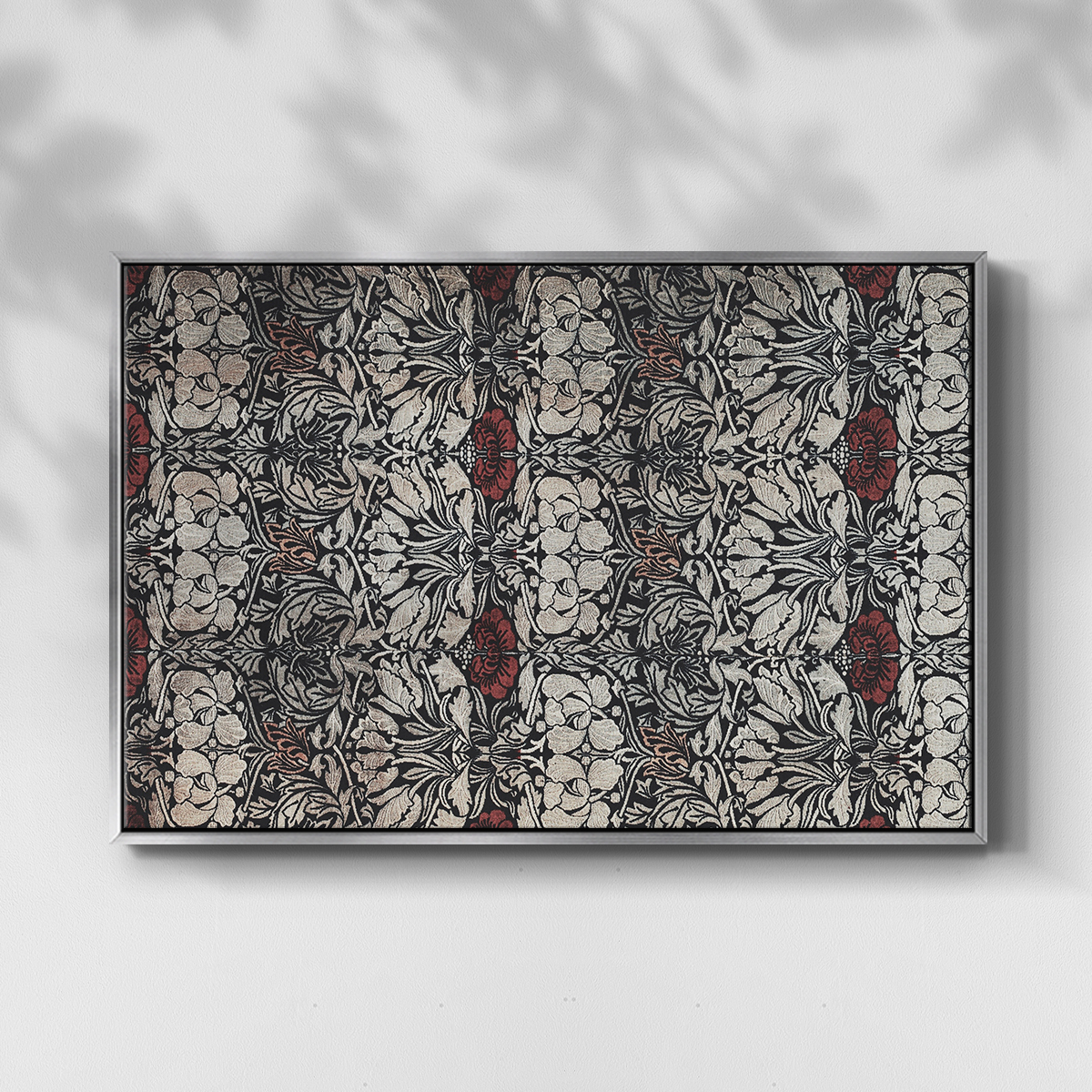 Vintage Abstract Print-XXII Framed in Silver Wood Gallery Wrapped Canvas 27 in. x 41 in.