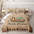 thumbnail image 2 of Erosebridal Leopard Print Camper Twin Quilt Set,Kids Happy Camping Twin Coverlet Set For Girl Boys,2 Pieces, 2 of 7