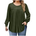 thumbnail image 2 of Womens Plus Size Tops Long Sleeve Shirts Crew Neck Flowy Tunic Fall Casual Loose Blouse 1X-5X, 2 of 6