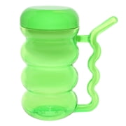 Cup with Built-In Straw Handle, Green 5.5" tall , 2.75" diameter