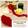 thumbnail image 3 of Velvet Ribbon for Gift Wrapping 1-1/2 Inch x 3 Yard Handmade Frayed Vintage Ribbons, Beige, 3 of 6