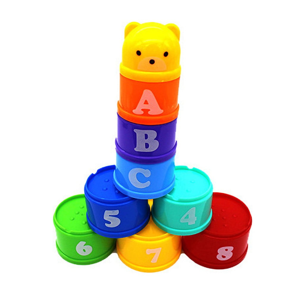 Promotion!Toddler Stacking Cups Toys Stacking Rings Toy Nesting Stack Cups with Lights and Sounds