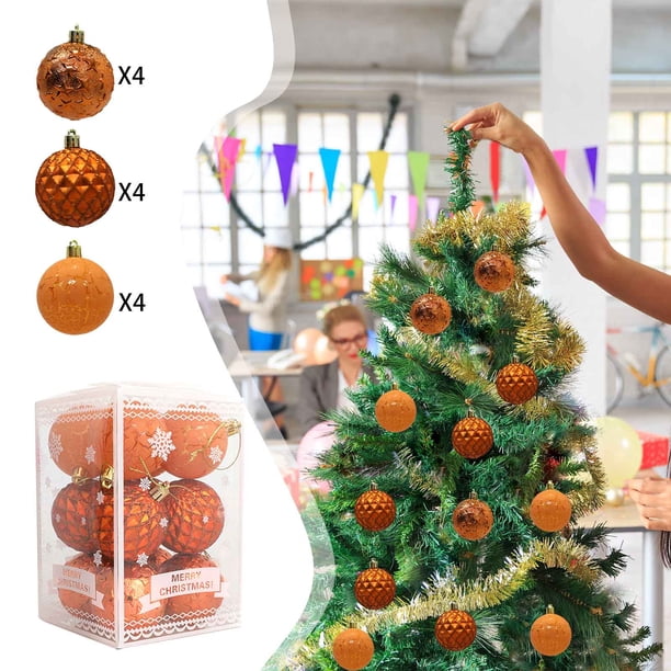 Adornos navideños para el árbol | Bolas colgantes pintadas para árbol, guirnalda y corona | Bolas decorativas de plástico para el hogar, la oficina y decoración festiva de interiores