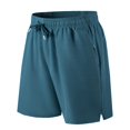 thumbnail image 4 of Ymyiu Men Shorts Casual Men's Shorts Casual Classic Fit Drawstring Summer Beach Shorts with Elastic Waist and Pockets Size 6XL(Green, 6XL), 4 of 4