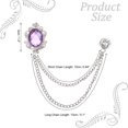 thumbnail image 2 of Uxcell Gem Hanging Chain Brooch Pins Men's Gem Brooch Suit Pins Silver Purple, 2 of 7