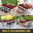thumbnail image 5 of Ombre Red Geometric Table Cloths for 5 Foot Rectangle Tables, Modern Abstract Art Patio Waterproof Elastic Fitted Tablecloths, Washable Rectangular Table Cover for Camping, 5 of 8