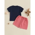 thumbnail image 6 of PaerPade Baby Toddler Boys Shorts Set, 6 12 18 24 Months 2T 3T Short Sleeve Embroidery Baseball T-shirt with Plaid Shorts Summer 2-piece Outfit, 6 of 9