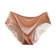 thumbnail image 1 of Braguitas de malla sexy con lazo para mujer: satén sin costuras de cintura baja, tallas M-XL con cintura/longitud, diseño triangular color nude, 1 of 3