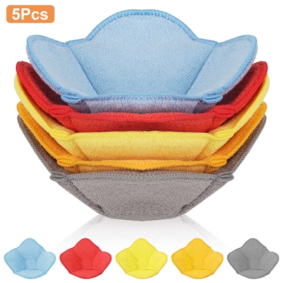 5pcs Microwave Bowl Cozy Holders for Hot Food, TSV Microwave Safe Bowl Snuggies, Multipurpose Heat Proof Plate Holder, Colorful