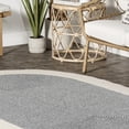 thumbnail image 6 of nuLOOM Indoor/Outdoor Braided Solid Border Delaine Area Rug, 2' 6" x 8', Oval, Delaine Grey, 6 of 6