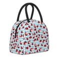 thumbnail image 2 of Vsdgher Insulated Lunch Bag Simple Bento Cooler Bag Lunch Tote Bag , Suitable for picnics, school, work (Flowers and Lady Bugs Print ), 2 of 5