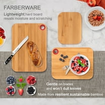 FungYuan 3-Piece Kitchen Cutting Board Set 13" x 9.5" Bamboo Wood Kitchen Chopping Board, Butcher Block