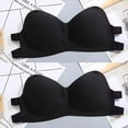 thumbnail image 5 of Bigersell Wireless Bra Deals French Strapless Back-Smoothing Wrap Chest No Steel Tube Tops Seamless Back-Smoothing Bra Padded Bra Style F-807 Black One Size, 5 of 5