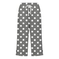 thumbnail image 5 of Hilenly Cotton Capri Pants for Women Loose Fit Casual Straight Leg Drawstring Elastic Waist Cropped Pant Summer Polka Dot Pants, 5 of 6
