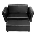 thumbnail image 1 of Pemberly Row 16" Contemporary Polyurethane Kids Sofa Armrest Chair in Black, 1 of 9