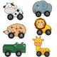 thumbnail image 1 of BRIGHTFUFU Toya de tren de madera en forma de 6 piezas juguetes de madera de madera juguetes para automóviles de madera lindo tren para niños pequeños, 1 of 8