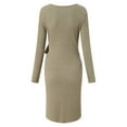 thumbnail image 5 of Lispipm V Neck Sweater Dress for Women Long Sleeve Soft Ribbed Knit Maternity Dresses Casual Pregnancy Home Clothes Brown XL, 5 of 9