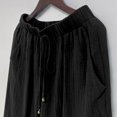 thumbnail image 7 of Wide Leg Pants for Women Loose Drawstring Elastic Waist Trousers with Pockets Summer Beach Vacation Clothes by Yigetop Black L, 7 of 7