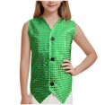 thumbnail image 1 of RXIRUCGD 2025 Vêtements d'Été pour Enfants Tenue de Performance pour Enfants T-shirt à Manches Courtes à Sequins Col Rond Haut Élastique, 1 of 3