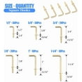 thumbnail image 2 of Glarks 120-Pieces 6 Size Brass Plated Square Hooks Lag Thread Handy Hanging Hooks Assortment Set, 2 of 7
