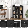 thumbnail image 5 of Homieasy Corner Cabinet Storage with USB Ports and Outlets, Corner Cube Toy Storage for Small Space, Wooden Cubby Bookshelf with 9 Cubes, Black, 5 of 7