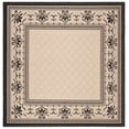 thumbnail image 2 of Safavieh Courtyard Eva Oriental Indoor/Outdoor Area Rug, Sand/Black, 6'7" x 6'7" Square, 2 of 13