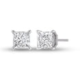 thumbnail image 3 of SZUL Women's Lab Grown 1/2 Carat Princess Cut Solitaire Diamond Earrings in 14K White Gold, 3 of 7