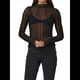 thumbnail image 2 of Camisetas de Larga Transparentes para Mujer, de Transparente, Ajustadas, con Ribete Festoneado, Blusas y Conjuntos Superiores Negro S, 2 of 8