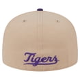 thumbnail image 4 of Men's New Era  Khaki LSU Tigers Throwback Two-Tone 59FIFTY Fitted Hat, 4 of 5