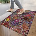 thumbnail image 3 of Retro Door Mat, 17 X 30 Inch Bohemian Purple Square Pattern (7) Welcome Doormat Decorative Home Floor Mat, Non Slip Rubber Back and Strong Water Absorption for Outdoor Indoor Entrance Decor, 3 of 6