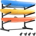 thumbnail image 2 of Kayak Storage Rack, Heavy Duty Kayak Stand Canoe Rack with Wheels, Freestanding Kayak Holder Stand for Kayaks, Canoes, Surfboard, Paddleboard Storage, 2 of 7