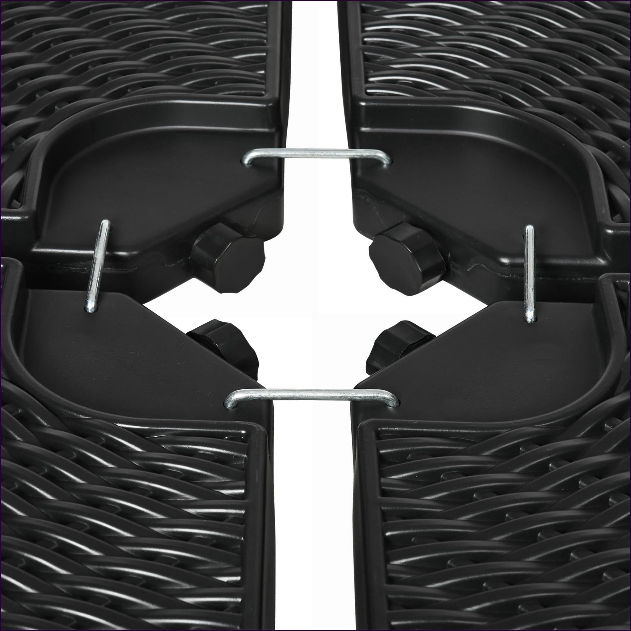 Patio Umbrella Base Weights | 4-Piece for Offset Cantilever Umbrellas | All-Weather Outdoor, Black Round | HDPE | Brown