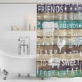 thumbnail image 3 of Teal Brown Wooden Shower Curtain, Waterproof Shower Curtains for Bathroom, Vintage Elegant Pastoral Animals Retro Art Washable Fabric Bathtub Curtain Set Bath Decor with 12 Hooks Long 72"x84", 3 of 8