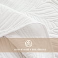 thumbnail image 4 of Exclusivo Mezcla Ultrasonic King Size Quilt Set White, 3 Pieces Lightweight Bedspread Leaf Pattern Bed Cover Soft Microfiber Coverlet Bedding Set for All Seasons, 4 of 6