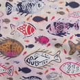 thumbnail image 1 of oneOone Cotton Jersey Fuschia Pink Fabric Asian Block Fish Sewing Material Print Fabric By The Yard 58 Inch Wide, 1 of 4