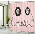 thumbnail image 5 of Ambesonne Pink Shower Curtain, Music Cassette Tape Art, 69"Wx70"L, Pink Black, 5 of 5