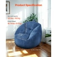 thumbnail image 2 of VEVOR Fauteuil Poire 3 Pieds avec Accoudoirs Doux et Poche de Rangement Bleu, 2 of 9