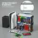thumbnail image 3 of Torre de almacenamiento para videojuegos, estante vertical u horizontal compatible con juegos de PS5, PS4 o Xbox, con capacidad para hasta 46 cajas de CD, incluyendo 2 ganchos para auriculares, 3 of 8