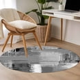 thumbnail image 5 of Abstract Art Round Living Room Rugs 4 ft, Gray White Mottled Color Block Oil Painting Washable Area Rug with Non-Slip Sturdy Edge Binding Round Carpet for Entryway Kitchen Bedroom Bathroom, 5 of 9