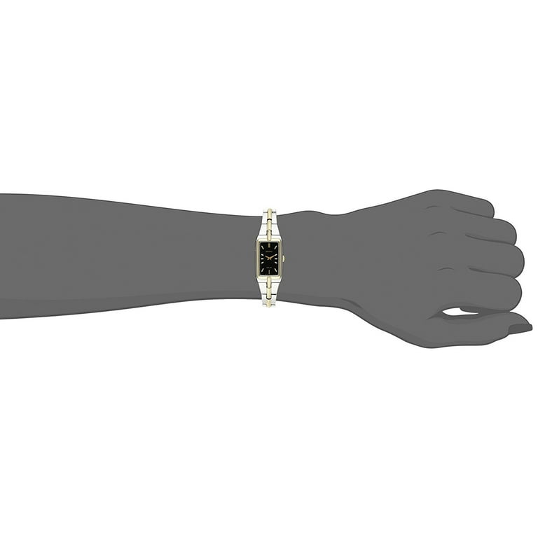 Seiko Two Tone Black Dial Solar Dress Watch