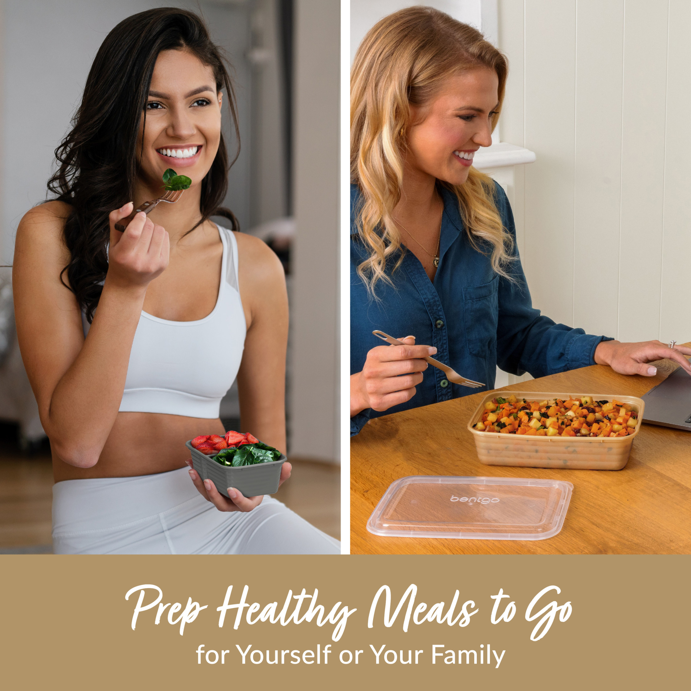 Bentgo Prep 60-Piece Variety Meal Prep Kit - Reusable & BPA-Free Food Containers 1-Compartment Trays, Prep Bowls, & Snack Boxes - Microwave, Freezer, & Dishwasher Safe (Gleam Metallics)