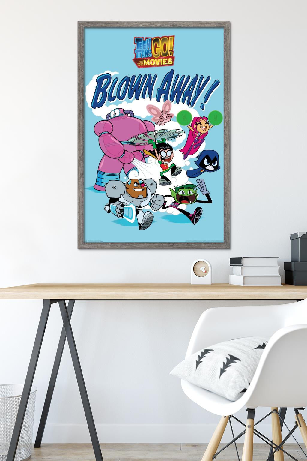 DC Comics Movie - Teen Titans Go! To The Movies - Blown Away Wall Poster, 22.375" x 34", Framed