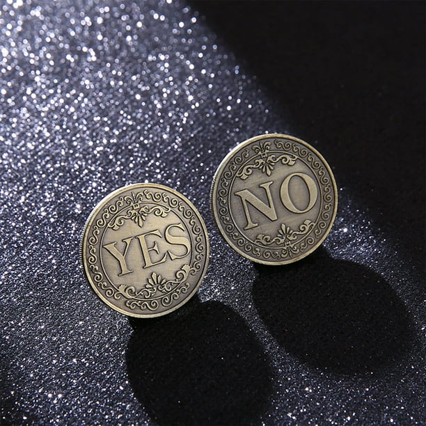 Moneda de decisión SÍ o NO | Plancha compacta con acabado en cobre | Ayuda portátil de bolsillo para respuestas rápidas | Regalo para amigos indecisos y para uso novedoso