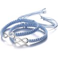 thumbnail image 1 of UBIUO 2PC/Set Stainless Steel 8 Infinity Couple Bracelet Braided Leather Rope Bangle Wrist Adjustable Chain Fit 7-9 Inch for Lover Friendship 2PC Ligh, 1 of 4