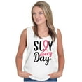 thumbnail image 4 of Breast Cancer Survivor Slay Every Day Womens Plus Size Graphic Tank Top Brisco Brands 2X, 4 of 5