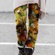 thumbnail image 3 of Gibobby Pantalones mujer Cintura Recta Suelta Leggings Algodón Mujer Color Sólido Casual Pantalón Midi Pantalones Bolsillo Pantalones(Amarillo， XXL), 3 of 5