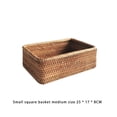 thumbnail image 4 of Billuyoard Cesta de mimbre de ratán tejida a mano, contenedor de pan para aperitivos y té, caja de almacenamiento, suministros organizadores de Almacenamiento y organización del hogar M/25*17*8CM, 4 of 6