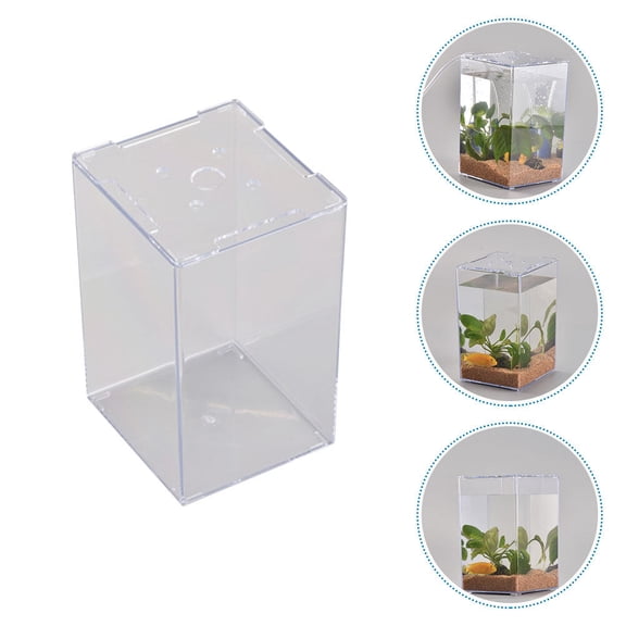 MLINS Fish Tanks Miniature Fish Tank Desktop Fish Tank Mini Fish Box Fish Cylinder