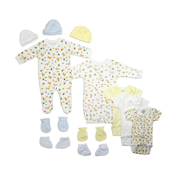 Newborn Baby Clothes Set 12 Pc Layette Gift for Boys Soft Cotton Onesies & More