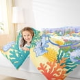 thumbnail image 3 of Manfei Lovely Axolotl Queen Comforter Set,Alphabet D Print Comforter Sets Queen For Girls,Blue Multicolor,Colorful Stars Reversible,3pcs,1 Comforter and 2 Pillowcases, 3 of 8